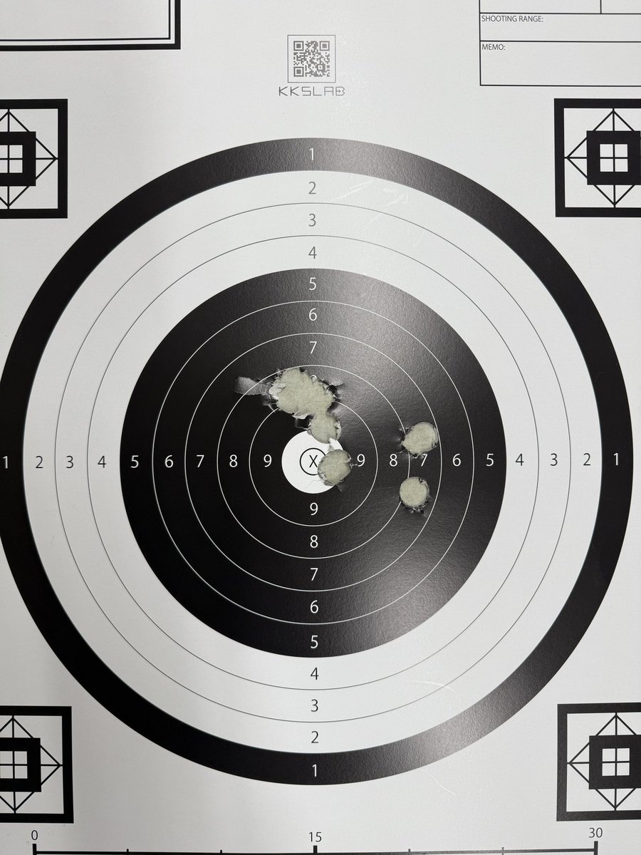 Abetchi55's tweet photo. 今日は雨やしスコープ調整がてら練習🎯
調整後の〆射撃で最初の4発はワンホール崩れで最後の2発がナゾに飛んでやる気なくなってやめです。

飛んだのは連続で撃ち過ぎてバレルの熱なんでしょうか

#mss20 #猟師　#狩猟 https://t.co/JOeqn7Poxd