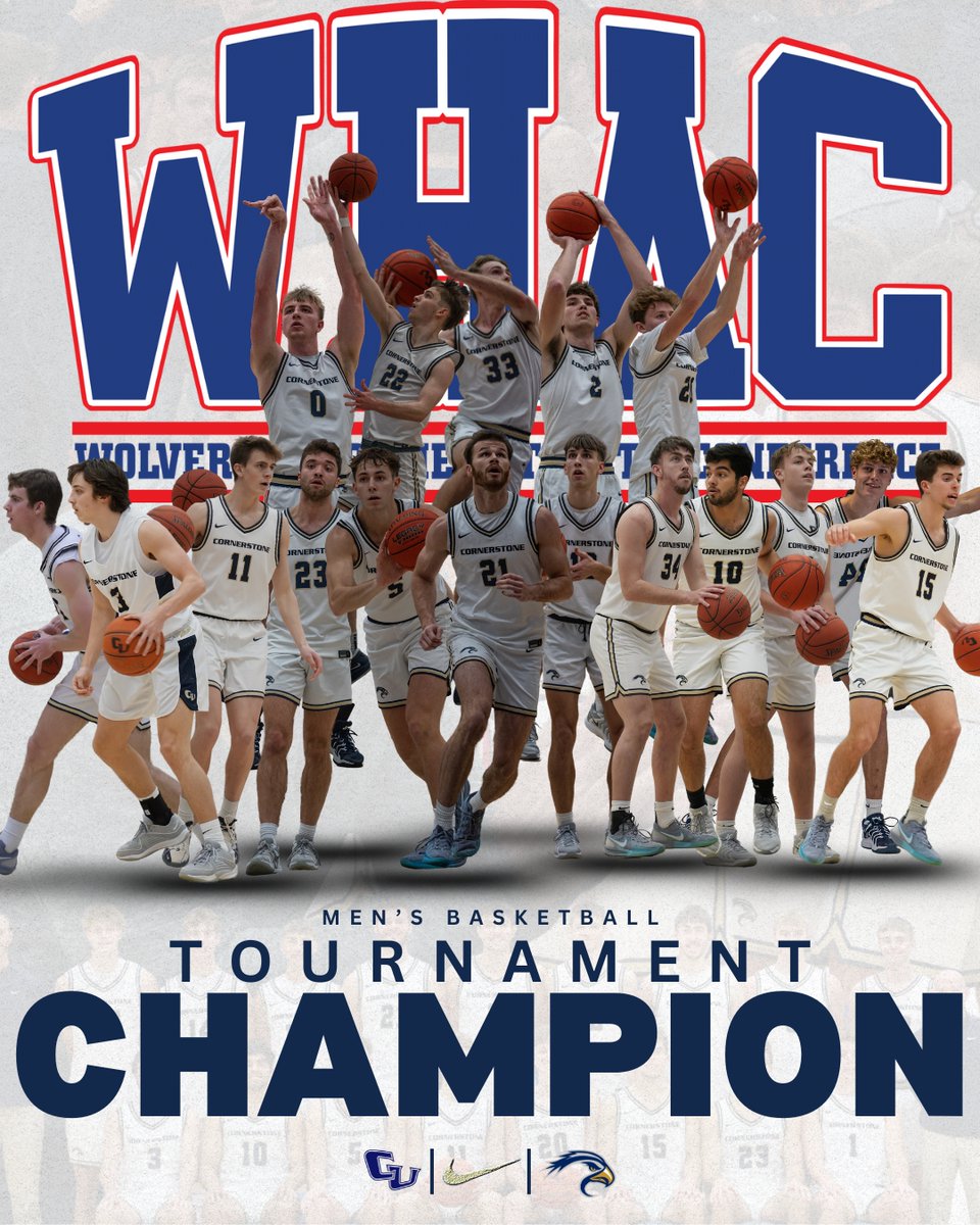 BACK-TO-BACK!

FOR THE SECOND STRAIGHT YEAR @CORNERSTONEU MEN'S BASKETBALL WINS THE WHAC CHAMPIONSHIP WITH A 79-71 OT WIN OVER INDIANA TECH!

#TogetherweSOAR