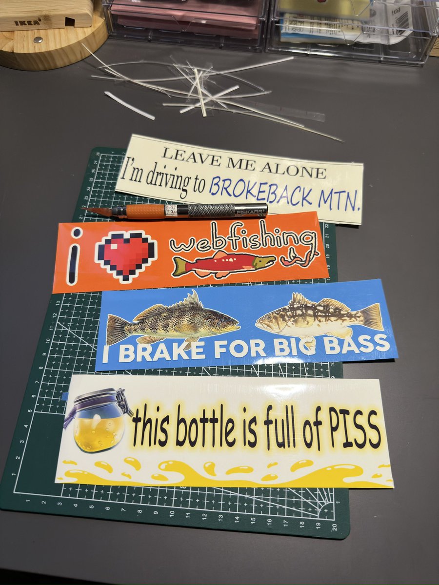 Lucifer_folf's tweet photo. Bumper stickers I made https://t.co/18qXTZUcms