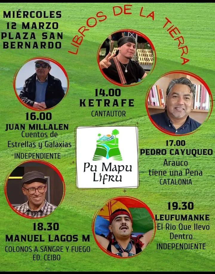 🔴PU MAPU LIFRU- FERIA DEL LIBRO en San Bernardo.
Miércoles 12 de marzo de 2025.
Plaza San Bernardo.