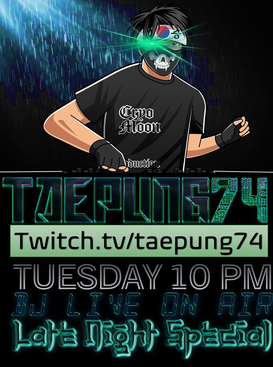 #twitch #streamer #live #onair #entertainer #entertainment #music #dj #edm #edmlifestyle #asian #trance #techno #dnb #hardcore #Hardstyle #harddance #drumstep 

Twitch.tv/taepung74