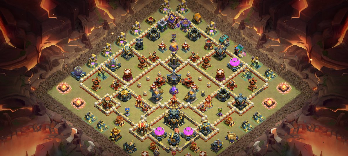 I share a base I built for ESL. It works well. Defense 10/10😁
link.clashofclans.com/en?action=Open…
cc：2 ice 3 rocket balloon