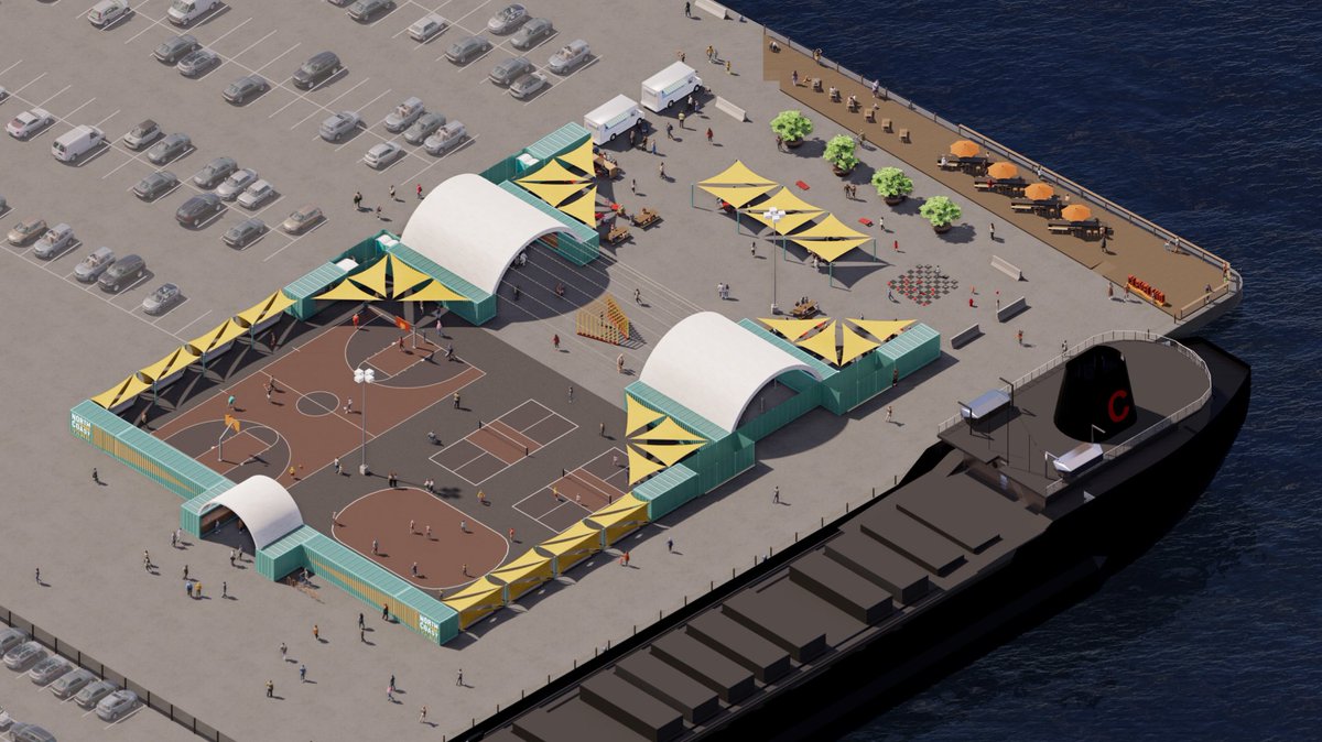 Cleveland, meet your new lakefront backyard! 👋 <a href="/NorthCoastYard/">North Coast Yard</a> is a temporary, seasonal public space (May/June–September 2025) designed for food, music, recreation, play, and community right on the downtown waterfront. 

Design Team: <a href="/StreetPlans/">Street Plans</a>, <a href="/seventh__hill/">seventh hill</a>, Tom Starinsky