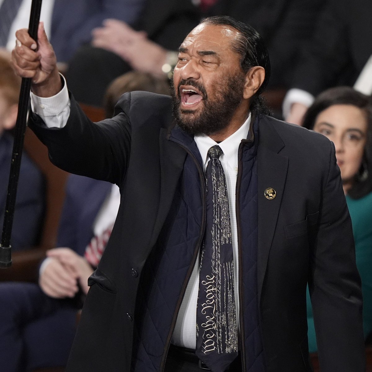 TaraBull's tweet photo. Describe the removed 'unhinged' TX Senator Al Green in one word https://t.co/4DgWU1qwQk