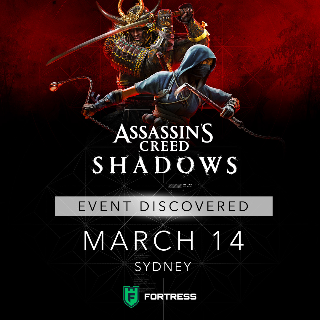 Ubisoft ANZ (@ubisoftanz) on Twitter photo Get exclusive hands-on with Assassin’s Creed Shadows before launch at <a href="/FortressSydney/">Fortress Sydney</a>
📅 14 Mar | FREE ENTRY FROM 4 PM
🧠 AC Trivia from 7-8pm (win a Collector’s Edition!)
🍸 Special drinks & eats - discounted for all attendees
We'd love to see you there!
#AssassinsCreedShadows Get exclusive hands-on with Assassin’s Creed Shadows before launch at <a href="/FortressSydney/">Fortress Sydney</a>
📅 14 Mar | FREE ENTRY FROM 4 PM
🧠 AC Trivia from 7-8pm (win a Collector’s Edition!)
🍸 Special drinks & eats - discounted for all attendees
We'd love to see you there!
#AssassinsCreedShadows