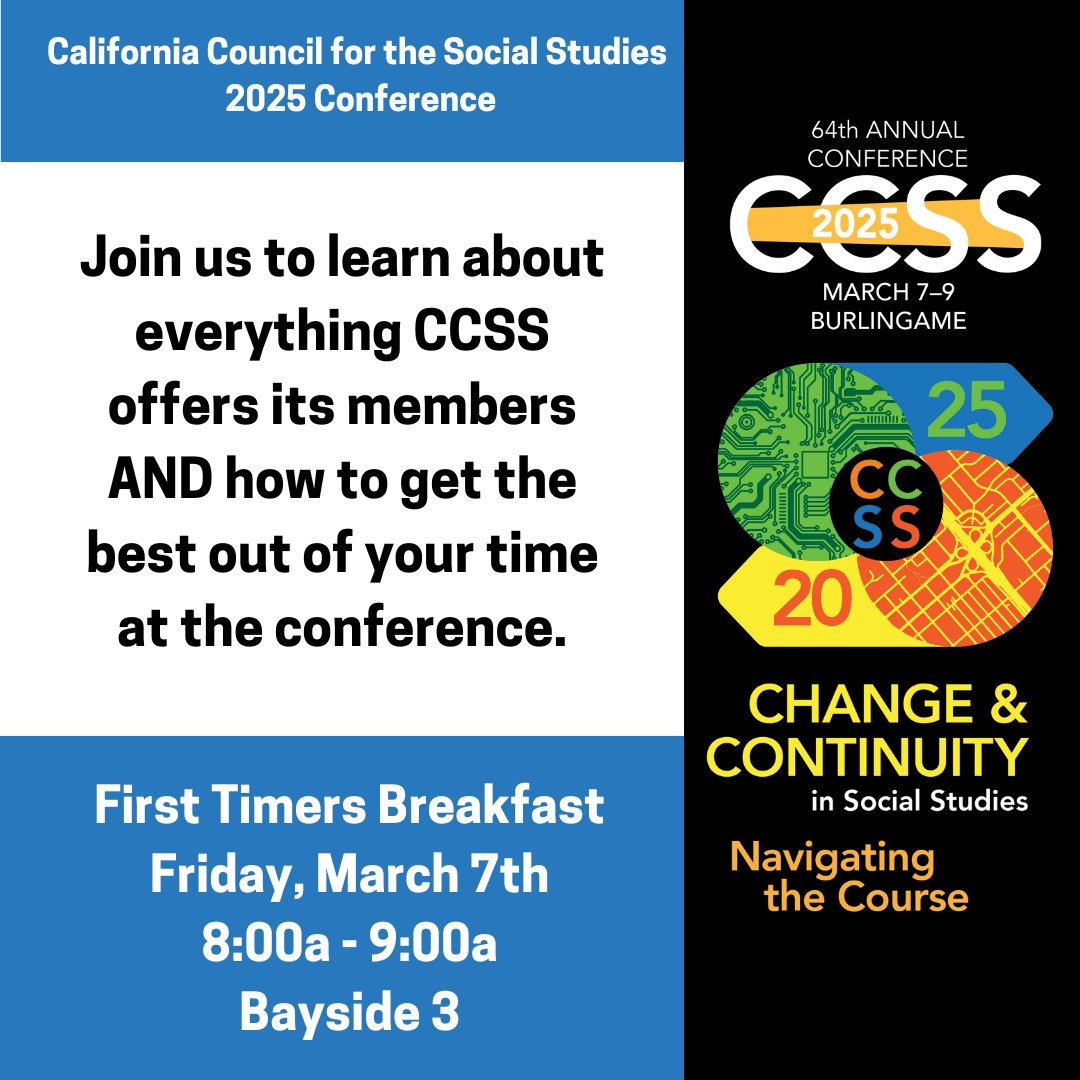 Is this your first time at #CCSS25? We have a session dedicated for you! Come connect with fellow educators and learn about everything CCSS and the conference has to offer. There might be some prizes for attendees 🤔
