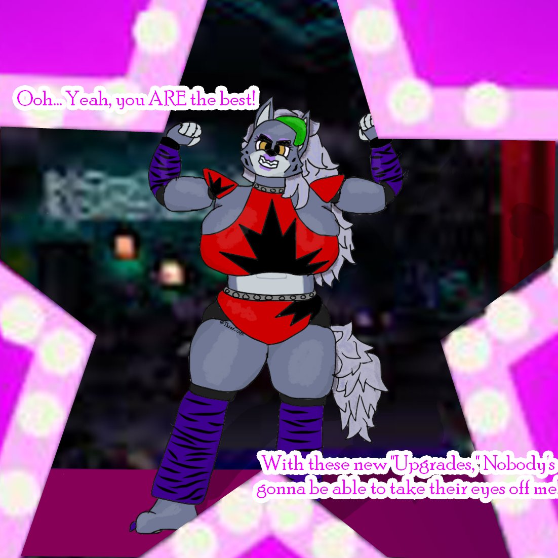 CorgiThicc's tweet photo. Roxanne's New "Upgrades"
Roxy's been having some fun with the Parts and Service team. Her new look is totally killer, if not at all family-friendly.
Art by me.
#Fnafporn #Furryart #Hyperfurs #musclefurry https://t.co/0eZRKUTIC6