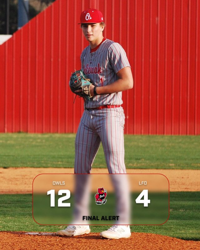OwlsBaseball23's tweet photo. Final  🧹🧹🧹
Owls - 12
LFO- 4

Great win for the owls 
#feel #exit11 https://t.co/qUBvSwVFny