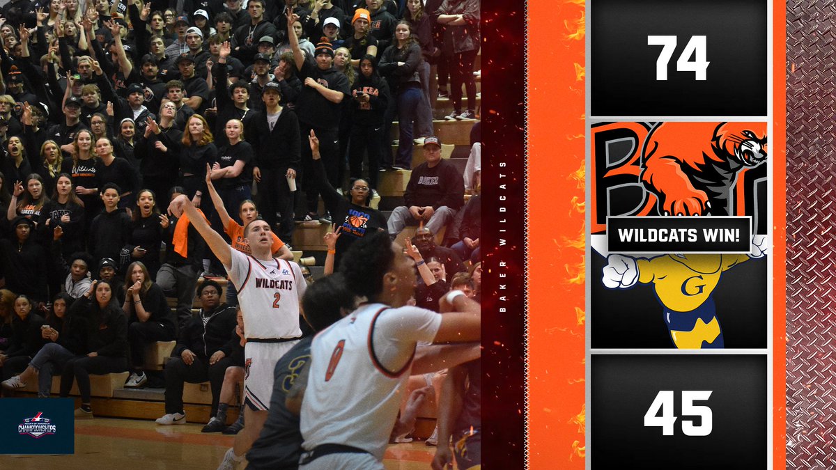 Baker Athletics (@bakerathletics) on Twitter photo 🏆🏆 HEART CHAMPS!!! 🏆🏆
The Wildcats make it a blowout here in the title game, defeating Graceland, 74-45 to claim their first-ever Heart Tournament Championship!! #BakerBuildsChampions
<a href="/BU_Hoops/">Baker Men’s Basketball</a> <a href="/HeartSportsNews/">Heart of America Athletic Conference</a> 🏆🏆 HEART CHAMPS!!! 🏆🏆
The Wildcats make it a blowout here in the title game, defeating Graceland, 74-45 to claim their first-ever Heart Tournament Championship!! #BakerBuildsChampions
<a href="/BU_Hoops/">Baker Men’s Basketball</a> <a href="/HeartSportsNews/">Heart of America Athletic Conference</a>