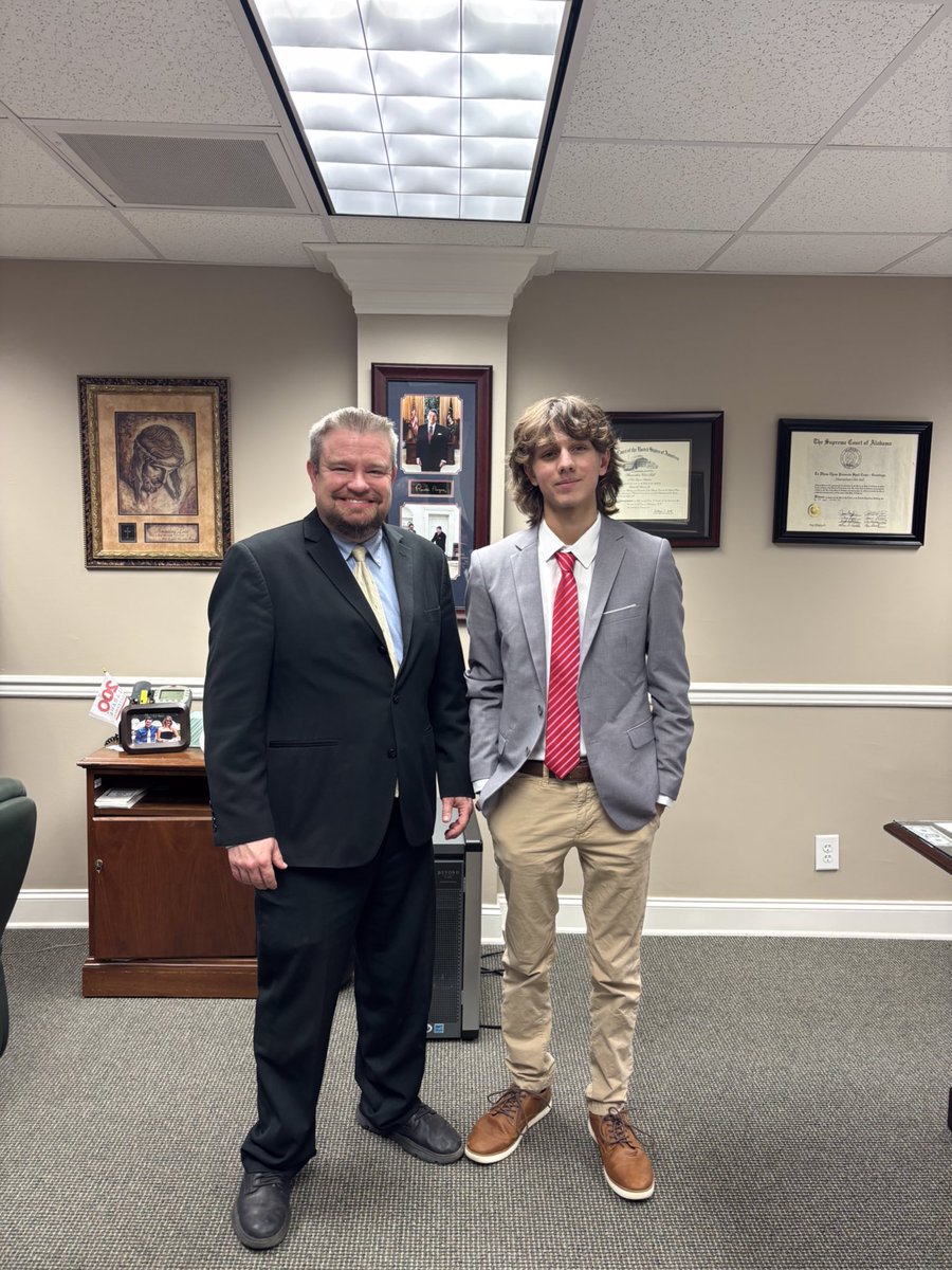 Syler Stone completed the shadowing portion of his <a href="/CCAeagle/">Cornerstone Eagles</a> Capstone Project today.  Seniors at CCA must shadow a person that works in a career field that they are interested in pursuing.  It was an honor to have him in my office.  Pray for his future.  #mydekalb #CCAeagles