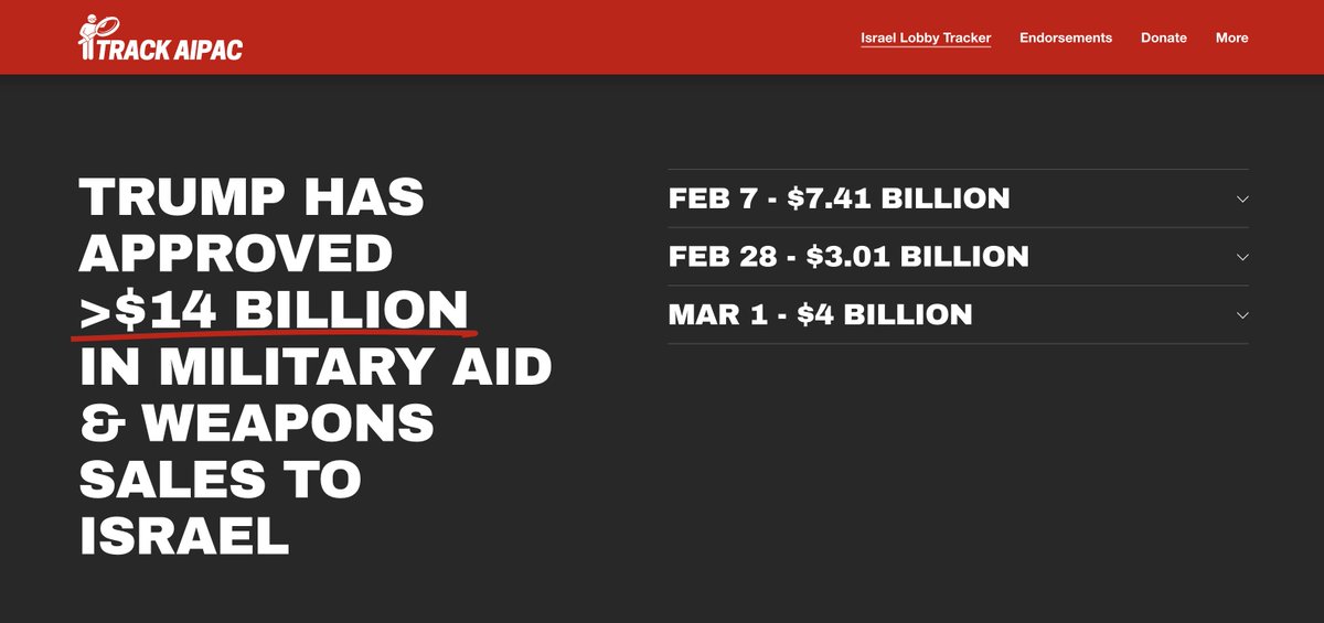 FACT CHECK! Trump just bragged that he put a freeze on *all* foreign aid.

The Trump administration has approved >$14 billion in military aid and weapons sales to Israel since the beginning of February.