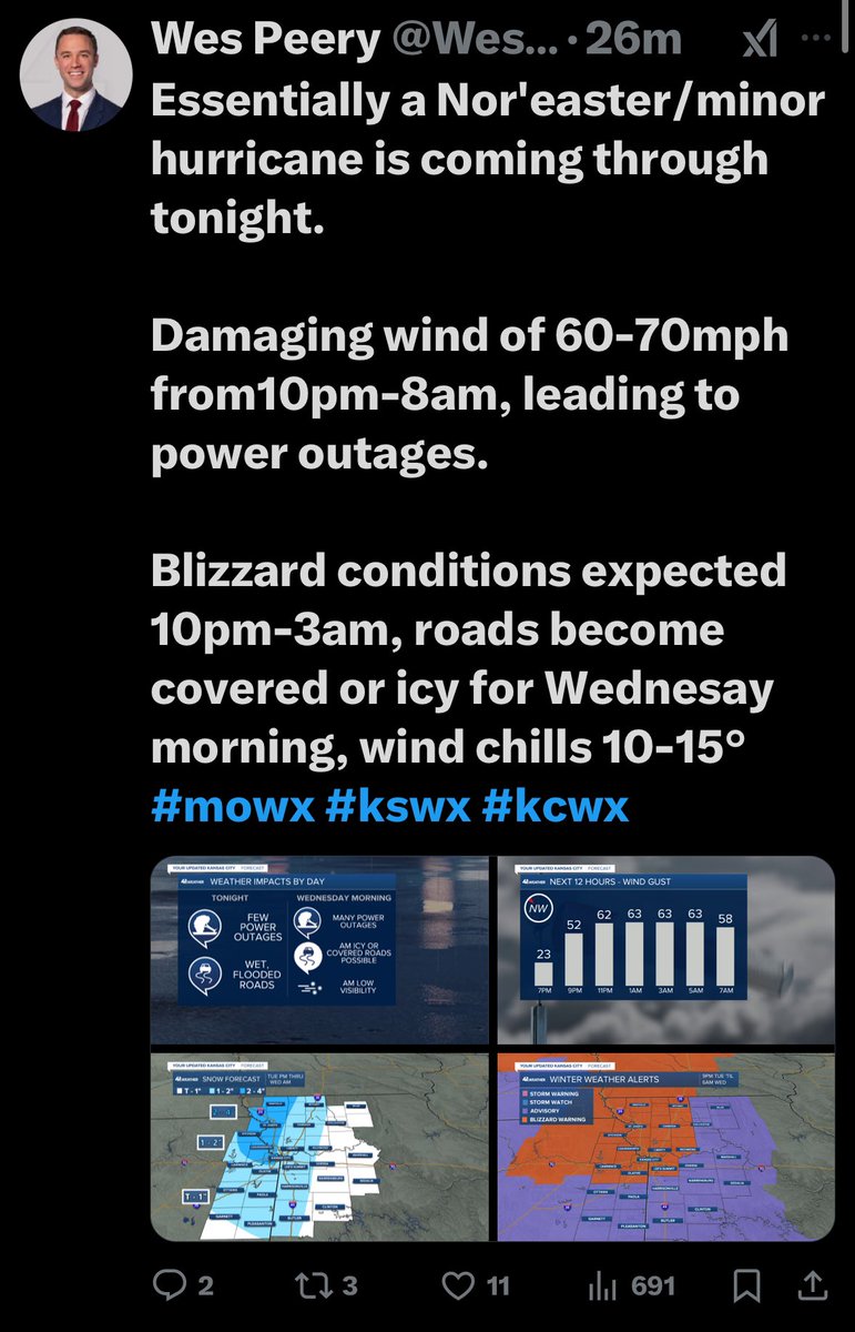 bv_cancel's tweet photo. @bvschools @HMSTBirds @SREFalcons @MustangsBvn The rain will become freezing rain overnight, forming a layer of ice on the roads. At least three inches of snow will also fall. Tomorrow morning, wind gusts will reach 70mph, making visibility low and travel extremely dangerous. Close all BV schools tomorrow, March 5. https://t.co/tgZqrtwu1a