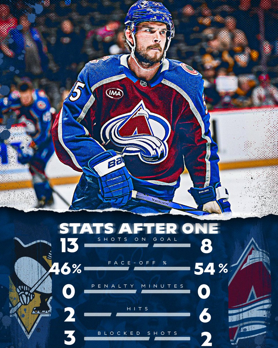Avalanche's tweet photo. Stats heading into the second.

#GoAvsGo https://t.co/dlepHqDlup