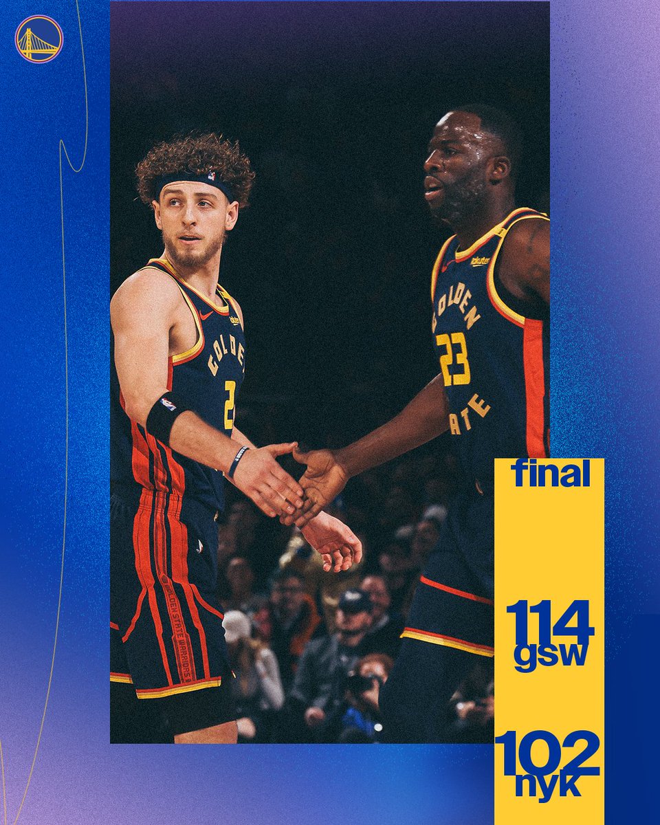 warriors's tweet photo. Big W in the Big 🍎 https://t.co/jQd3r2yAUk