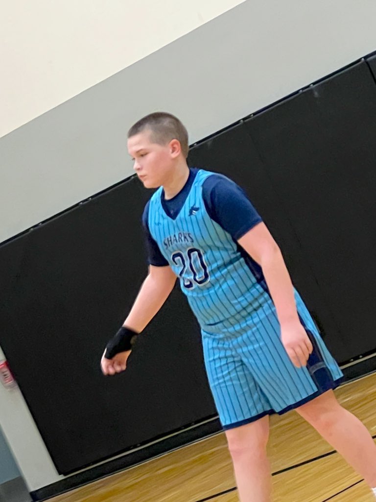 TrishaGrantham5's tweet photo. And just like that, Ashton played his last B-Ball game as a Shark🦈
Since he was a little boy, this kid has loved the game and playing for Coach DeWeese and this team will be missed. Next up, middle school memories🩵🏀🩵 #20 #shark4life #baller @ag_stl @THSBoysBasketB https://t.co/0IsfEE5VVO
