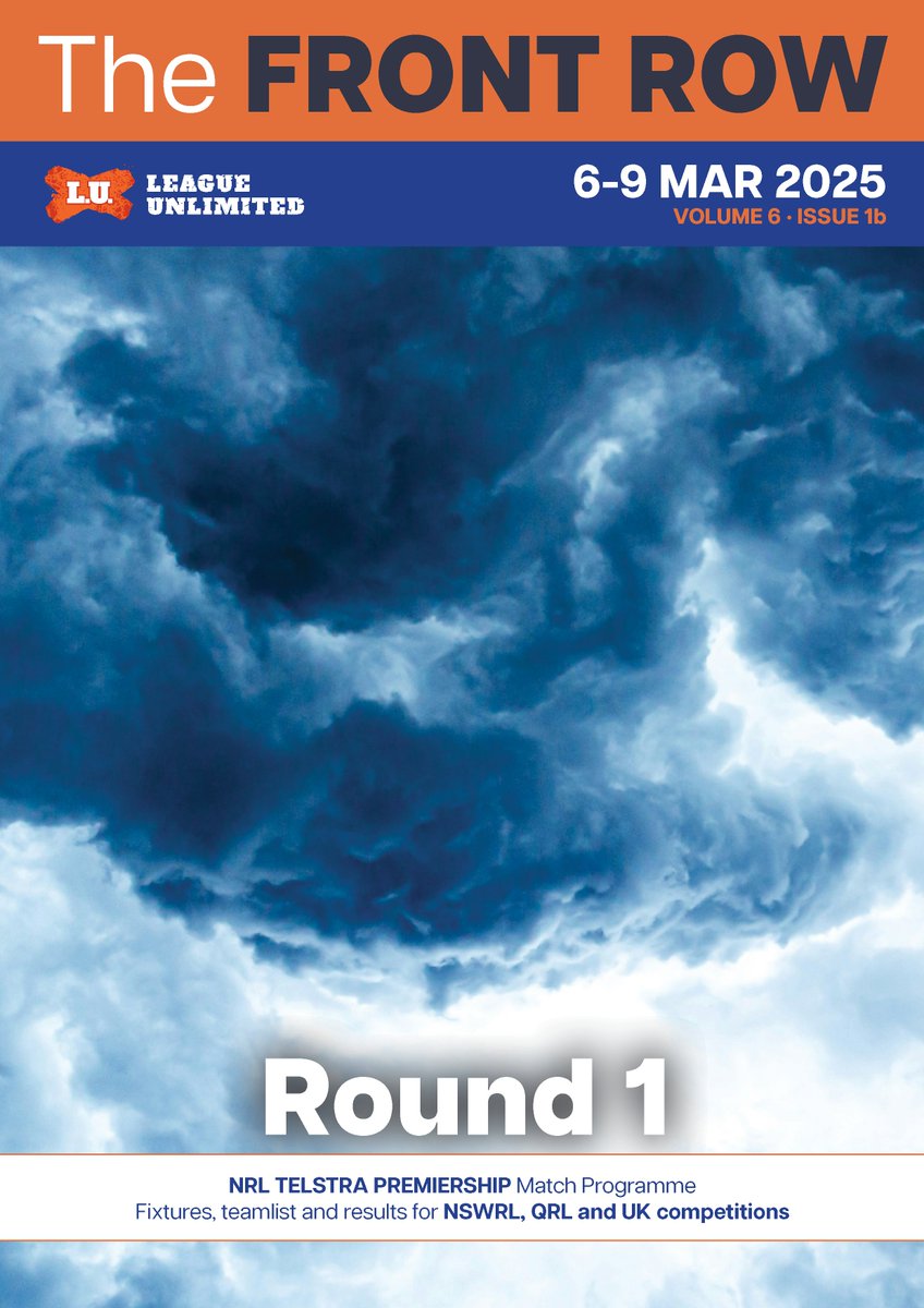 OUT NOW 🚨 Our #NRL match programme is in for the remainder of the opening round.

With TC Alfred dominating discourse and already forcing changes and cancellations, there's some missing info this week and other things likely to change!

READ: leagueunlimited.com/the-front-row