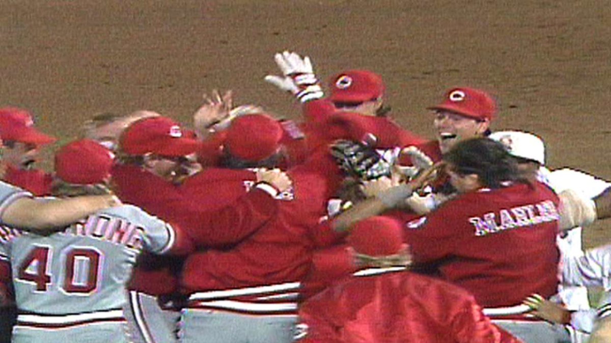 OleTimeHardball's tweet photo. 1990 Cincinnati Reds (WS champs)
- No player reached 90 RBI 
- No player reached 200 Hits 
- No player scored 100 Runs 
- No player hit 30 Home Runs 
- No pitcher recorded more than 15 Wins 
- No pitcher recorded 200 Strikeouts  

91-71 regular season and 8-2 postseason https://t.co/6AjUUwSv3V