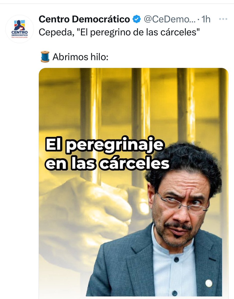 MargaritaRepo's tweet photo. El hombre que sí ha recorrido cárceles ofreciendo beneficios a presos para que hablen mal del presidente Uribe. 

Sinvergüenza. https://t.co/wEmw1OtaFE