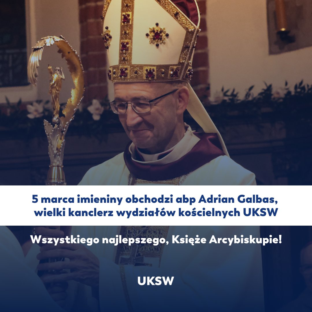 UKSW (@uksw_warszawa) on Twitter photo 5 marca imieniny obchodzi <a href="/AbpGalbas/">Abp Adrian Galbas</a>, wielki kanclerz wydziałów kościelnych #UKSW.
Wszystkiego najlepszego, Księże Arcybiskupie!
Foto: Flickr <a href="/ArchWarszawska/">Archidiecezja Warszawska</a> 5 marca imieniny obchodzi <a href="/AbpGalbas/">Abp Adrian Galbas</a>, wielki kanclerz wydziałów kościelnych #UKSW.
Wszystkiego najlepszego, Księże Arcybiskupie!
Foto: Flickr <a href="/ArchWarszawska/">Archidiecezja Warszawska</a>