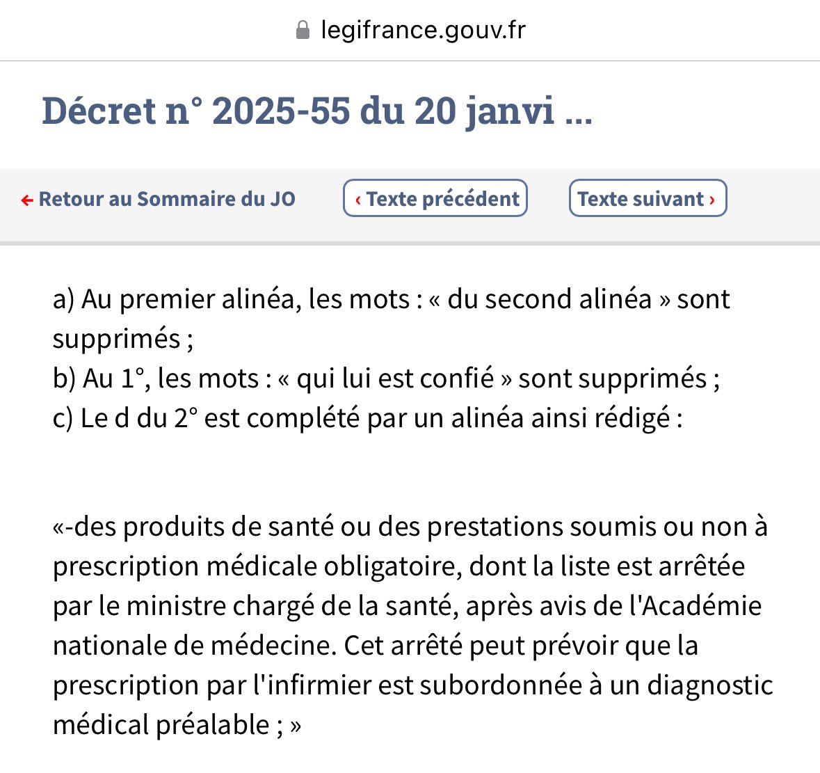 Vincent Lautard (@vlautard) on Twitter photo Bonjour <a href="/yannickneuder/">Dr. Yannick Neuder</a> <a href="/Sante_Gouv/">Ministère de la Santé et de l'Accès aux soins</a>, le décret sur la primo prescription des #IPA (Infirmier En Pratique Avancée) est bloqué car vous ne publiez pas l’arrêté sur les produits de santé ou prestations que pourront prescrire les IPA.
Est-ce un blocage intentionnel ? Bonjour <a href="/yannickneuder/">Dr. Yannick Neuder</a> <a href="/Sante_Gouv/">Ministère de la Santé et de l'Accès aux soins</a>, le décret sur la primo prescription des #IPA (Infirmier En Pratique Avancée) est bloqué car vous ne publiez pas l’arrêté sur les produits de santé ou prestations que pourront prescrire les IPA.
Est-ce un blocage intentionnel ?