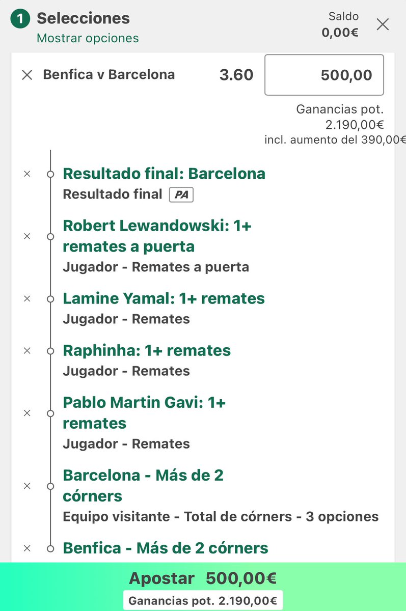 rodrrigarccia_'s tweet photo. Cuota 3.60 facilita para el partido de hoy 
BARCELONA-BENFICA https://t.co/KOYfltXHSp