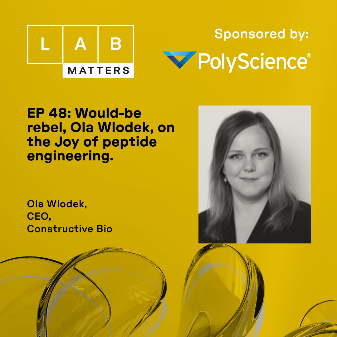 LABINNOVATIONS's tweet image. Ola (Aleksandra) Wlodek’s episode of Lab Matters out now!

Tune in to hear would-be rebel, Ola Wlodek, talk to Harriet Gould about the Joy of peptide engineering.

Enrich your day – listen to Ola’s episode now! 👉 bit.ly/48BJNar?

#LabMatters #LabInnovations2025