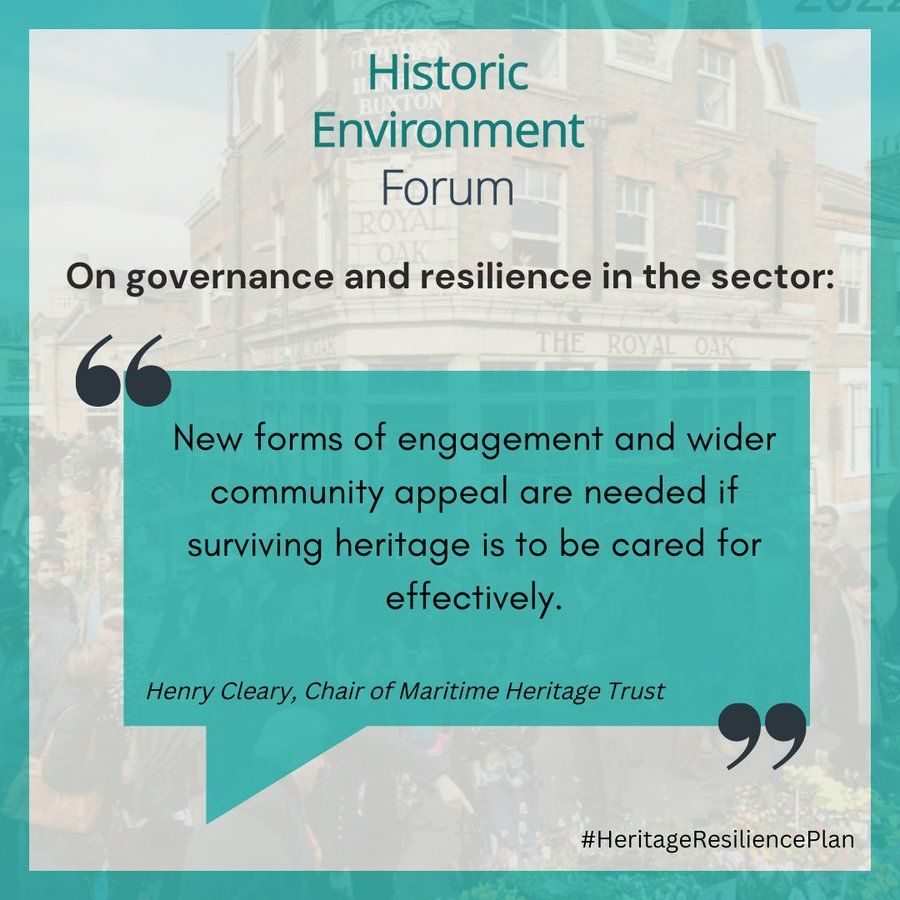 Historic Environment Forum (HEF) (@histenvforum) on Twitter photo Heritage Sector Resilience Plan Sector Interviews retrospective: governance resilience. We spoke to <a href="/MaritimHeritage/">Maritime Heritage UK</a> Chair Henry Cleary about how an innovative governance review led to improved engagement across a wider demographic. Read online: buff.ly/4hKsRDF Heritage Sector Resilience Plan Sector Interviews retrospective: governance resilience. We spoke to <a href="/MaritimHeritage/">Maritime Heritage UK</a> Chair Henry Cleary about how an innovative governance review led to improved engagement across a wider demographic. Read online: buff.ly/4hKsRDF