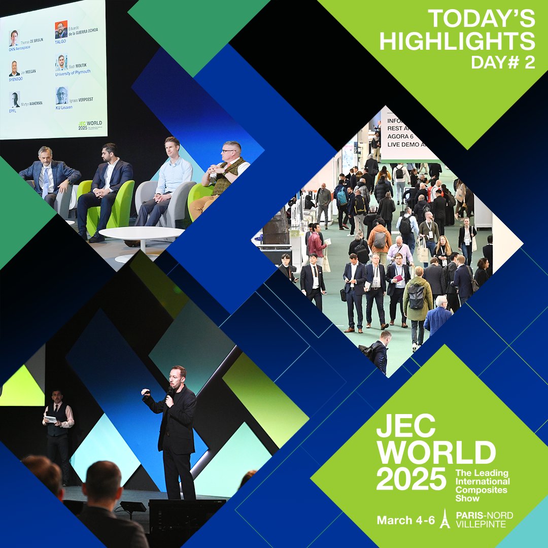JECComposites's tweet photo. Discover what's on the menu of this second day!
ℹ️ https://t.co/N7YHGtWnki
#JECWorld #composites #recyclablematerials #aerospace #JECStartupBooster #sustainability https://t.co/zoqdoA71UZ