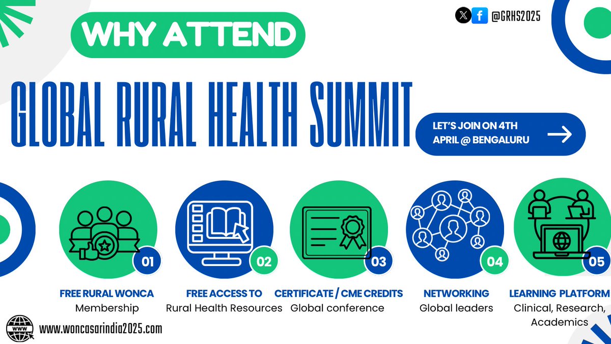 Pratyush kumar (@drpratyush) on Twitter photo Calling all rural health professionals/family doctors/residents/nurses to join us at Bengaluru on 04th April for Global Rural Health Summit.
<a href="/WoncaWorld/">WONCA</a> <a href="/RuralWonca/">Rural Wonca</a> <a href="/TheNetworkTUFH/">The Network: TUFH</a> <a href="/WoRSAcares/">WoRSA</a> <a href="/GRHS2025/">Global Rural Health Summit</a> <a href="/rrh_journal/">Rural&Remote Health</a> <a href="/drSaimaWazed/">Saima Wazed</a> <a href="/WHOSEARO/">World Health Organization South-East Asia</a> Calling all rural health professionals/family doctors/residents/nurses to join us at Bengaluru on 04th April for Global Rural Health Summit.
<a href="/WoncaWorld/">WONCA</a> <a href="/RuralWonca/">Rural Wonca</a> <a href="/TheNetworkTUFH/">The Network: TUFH</a> <a href="/WoRSAcares/">WoRSA</a> <a href="/GRHS2025/">Global Rural Health Summit</a> <a href="/rrh_journal/">Rural&Remote Health</a> <a href="/drSaimaWazed/">Saima Wazed</a> <a href="/WHOSEARO/">World Health Organization South-East Asia</a>