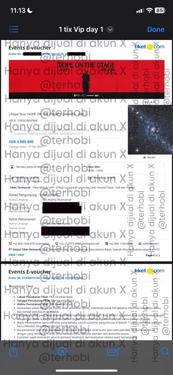 terhobi's tweet photo. WTS JHOPE JKT

1 tix VIP B Day 1 qn 6xx 
1 tix CAT 1 Day 1 *nonton sebelahan sm aku🥹

Dijual krn double jastip

💜bisa cicilan
💜tiketku sendiri 
💜pelunasan bisa cod venue pas tuktik *jd sblm hari konser, kamu udh pegang tiket fisik
💜dom Bandung bisa ktmu dlu biar sama2 trust https://t.co/Mfm3Ygho0o