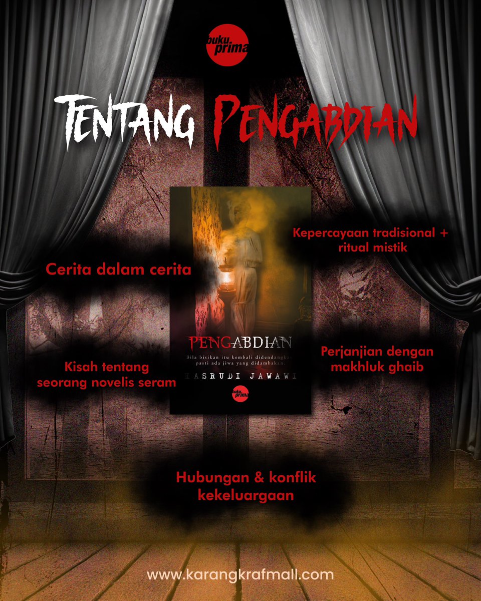 Pernah tak korang terfikir, macam mana seorang novelis seram mendapat ilham untuk menghasilkan karya seram yang terbaik?

Korang kena baca novel Pengabdian karya <a href="/hasrudi/">HasrudiJawawi</a> ni sebab dalam karya terbaharunya, ada cerita dalam cerita dan kisah tentang seorang novelis seram.
