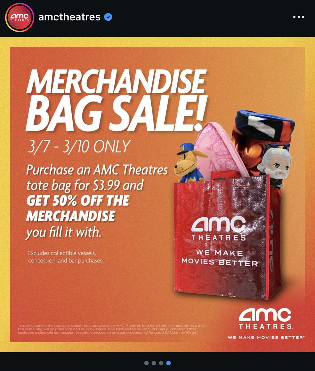 LeoKinsXx's tweet photo. Holy Smokes. #AMC @AMCTheatres
50% off merch
Saw this on instagram today https://t.co/TqvMfHmnxI