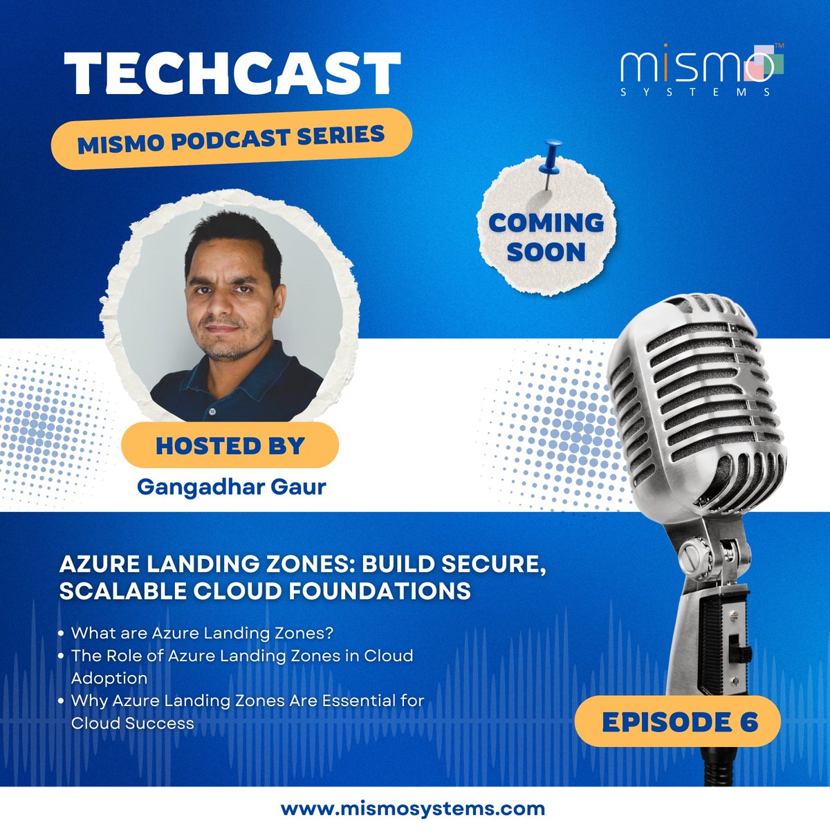 MismoSystems's tweet image. 🚀Coming Soon: Upcoming TechCast &apos;Azure Landing Zones: Build Secure, Scalable Cloud Foundations&apos; with host Gangadhar Gaur.🎙️
 
Stay tuned for expert insights and practical strategies!
 
#MismoSystems #AzureLandingZones #CloudFoundations  #SecureCloud #AzurePodcast  #TechTalks