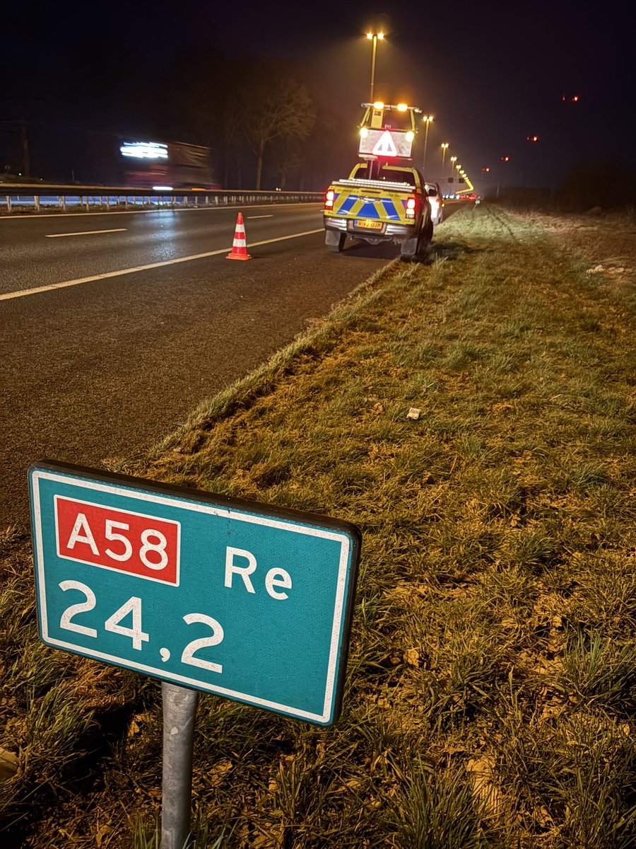 Motorpech op A58 bij Spoordonk