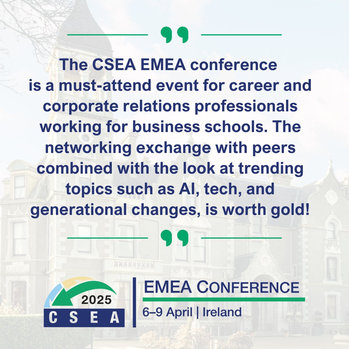 What did attendees have to say about our 2024 EMEA Conference?

Join us in Ireland next month for the best networking and idea exchange across the region!

#CSEAEMEA #Networking #Ireland #Ideas #Careers #Talent

ow.ly/ncLW50Vaq13