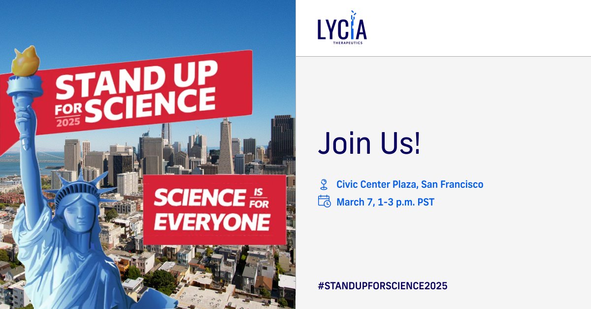 Lycia Therapeutics (@lyciatx) on Twitter photo Science fuels progress, drives innovation, and improves lives. We’re proud to stand up for research and evidence-based decision-making at the #StandUpForScience2025 Rally —where our founder, Nobel Laureate <a href="/CarolynBertozzi/">Carolyn Bertozzi</a> will be a featured speaker.
Join us! Science fuels progress, drives innovation, and improves lives. We’re proud to stand up for research and evidence-based decision-making at the #StandUpForScience2025 Rally —where our founder, Nobel Laureate <a href="/CarolynBertozzi/">Carolyn Bertozzi</a> will be a featured speaker.
Join us!