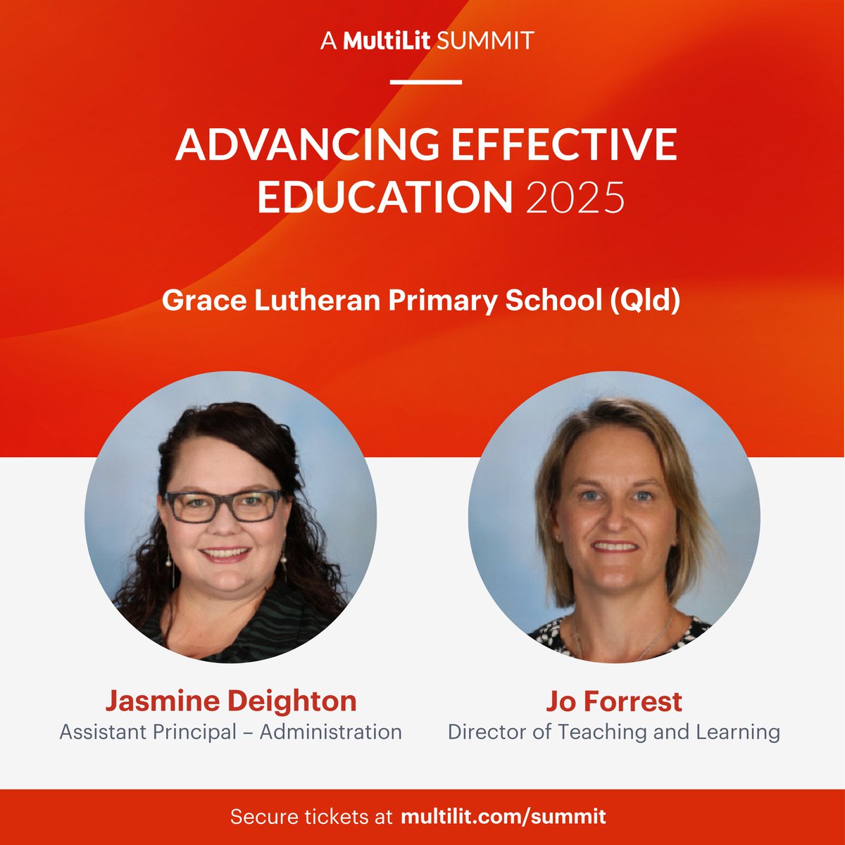 Join us at the MultiLit Summit to hear from educators like Jasmine Deighton and Jo Forrest from Grace Lutheran Primary School, Qld. Attend their presentation 'Driving change in education: Empowering educators through collaborative and action research' hubs.la/Q039mJQC0