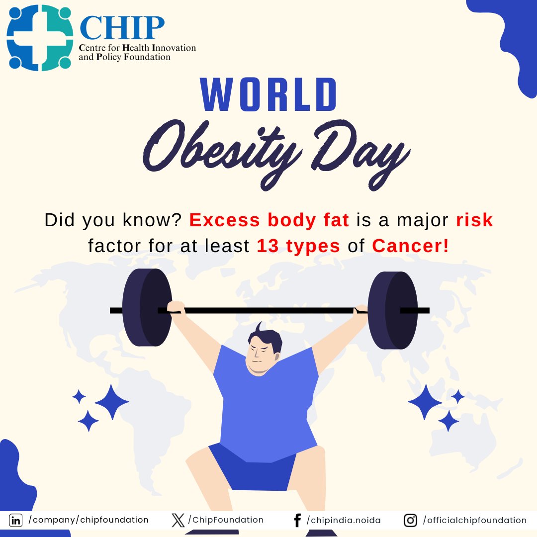 Obesity &amp; Cancer: A Hidden Connection 🎗️

Excess body fat increases the risk of 13+ cancers, including colorectal, breast &amp; liver cancer. It also raises the risk of heart disease, diabetes &amp; hypertension.

🔗 Read more: cancer.gov/about-cancer/c…

#WorldObesityDay #CancerPrevention