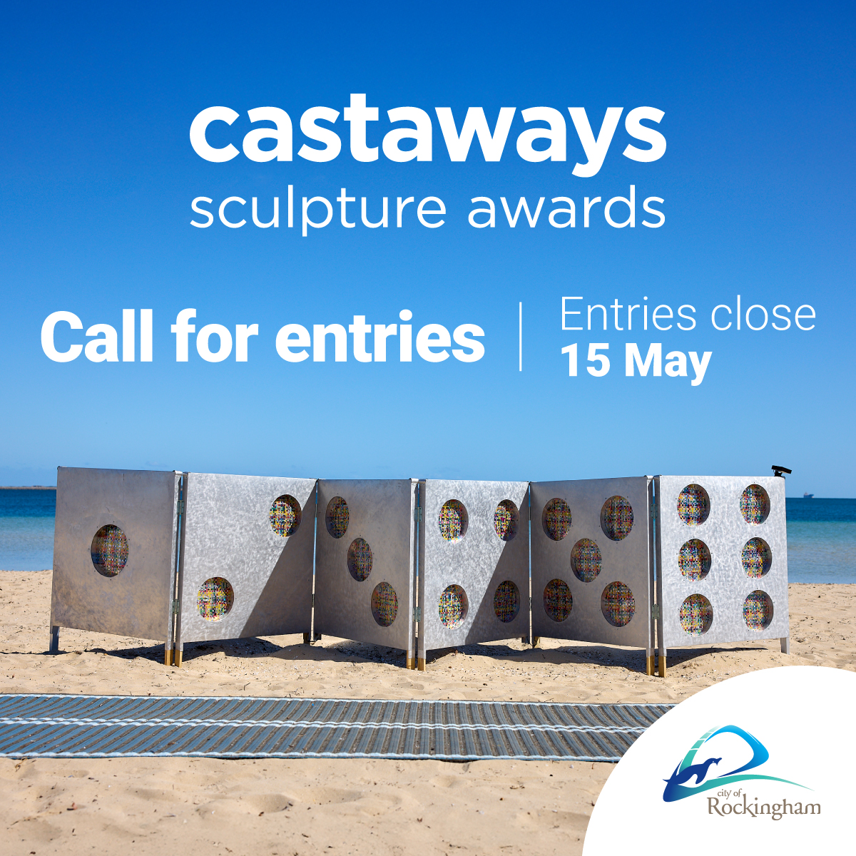 Entries are now open for the 2025 Castaways Sculpture Awards. Total prize pool is $27,250 (non-acquisitive) across three exhibitions.
A great opportunity for WA artists and schools to showcase their artwork against the beautiful Rockingham Foreshore.
rockingham.wa.gov.au/castaways