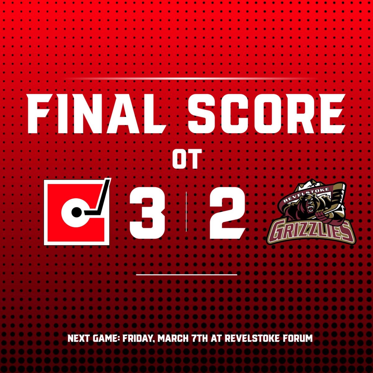 Headed to Revelstoke Friday for Game 5️⃣