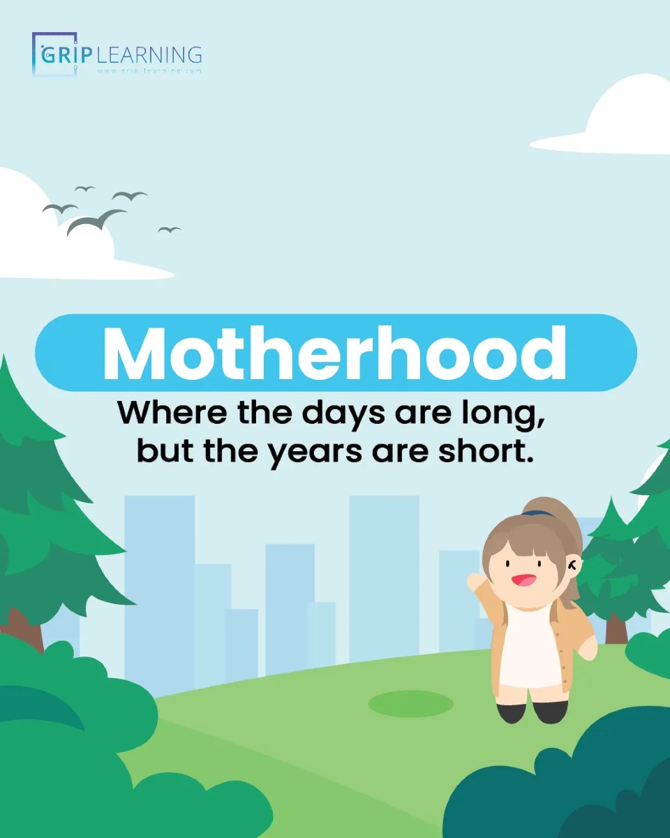 griplearning's tweet image. Motherhood: The days feel long, but the years fly by. Cherish every moment. ✨ #ParentingJourney #Motherhood #GRIPLearning