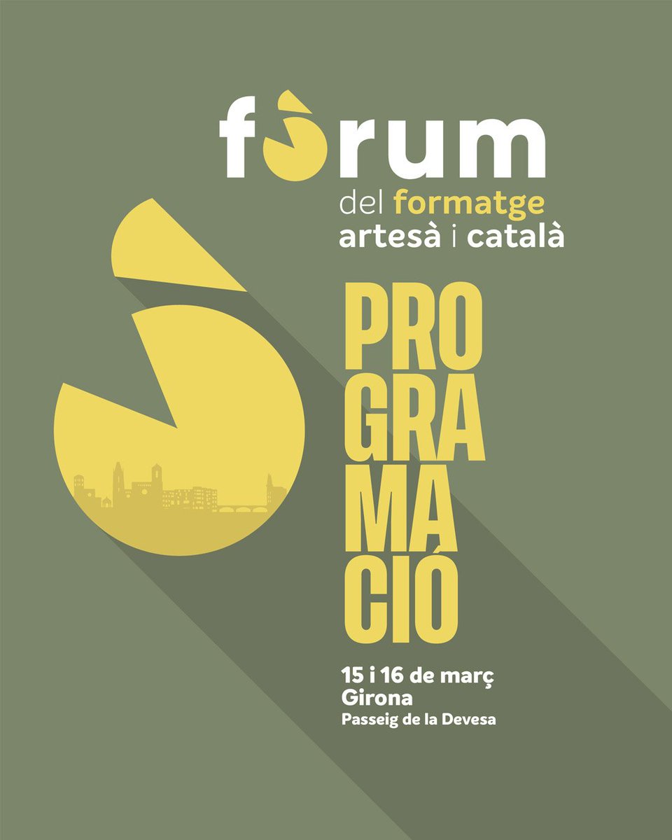 Forumformatge's tweet image. 📢 Ja tenim la programació del Fòrum del Formatge 2025🧀
📅 15 i 16 de març
📍 Passeig de la Devesa, Girona

Vols viure l’experiència de primera mà? Corre a reservar la teva entrada a ja.cat/forum25 o al web forumformatge.cat