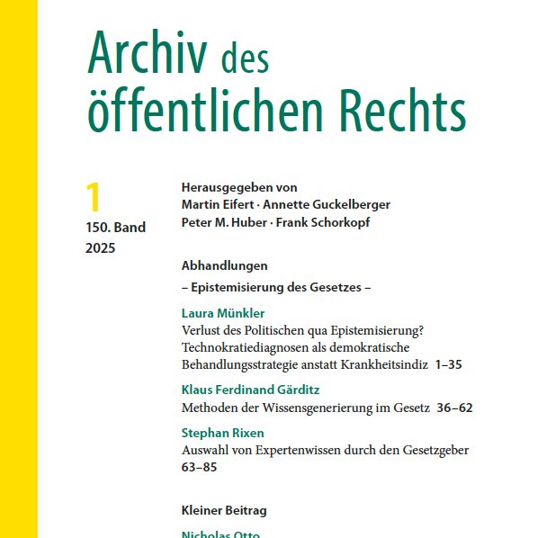 Frank Schorkopf (@frankschorkopf) on Twitter photo Der neue, 150. AöR-Jahrgang hat begonnen - mit neuem Cover und frischem Layout des Hefts 1/2025, jetzt Online mohrsiebeck.com/zeitschrift/ar… <a href="/stephanrixen/">Stephan Rixen</a> <a href="/mohrsiebeck/">Mohr Siebeck</a> Der neue, 150. AöR-Jahrgang hat begonnen - mit neuem Cover und frischem Layout des Hefts 1/2025, jetzt Online mohrsiebeck.com/zeitschrift/ar… <a href="/stephanrixen/">Stephan Rixen</a> <a href="/mohrsiebeck/">Mohr Siebeck</a>