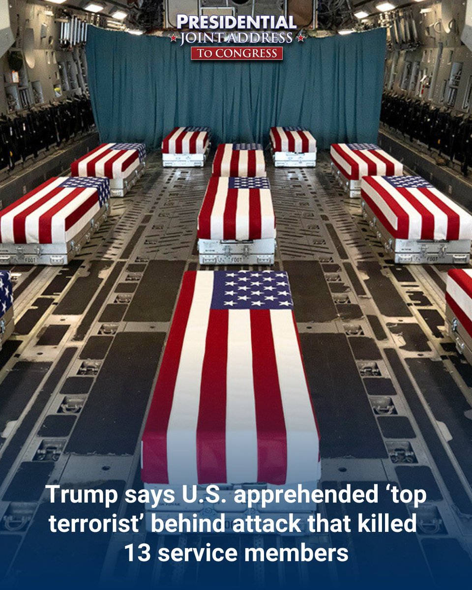 FACING JUSTICE: President Trump announced that the U.S. has apprehended the “top terrorist” suspect behind the deadly Abbey Gate bombing during the Biden administration's chaotic withdrawal from Afghanistan in 2021. trib.al/R1uKMOG