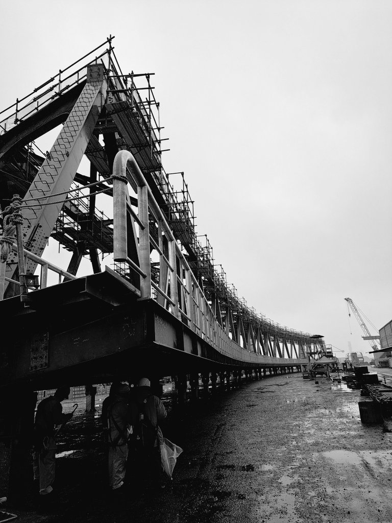 球磨川第一橋梁　鉄道橋の建設 モノクロ写真 ③ 球磨川第一橋梁鉄道橋の建設 モノクロ写真 ③