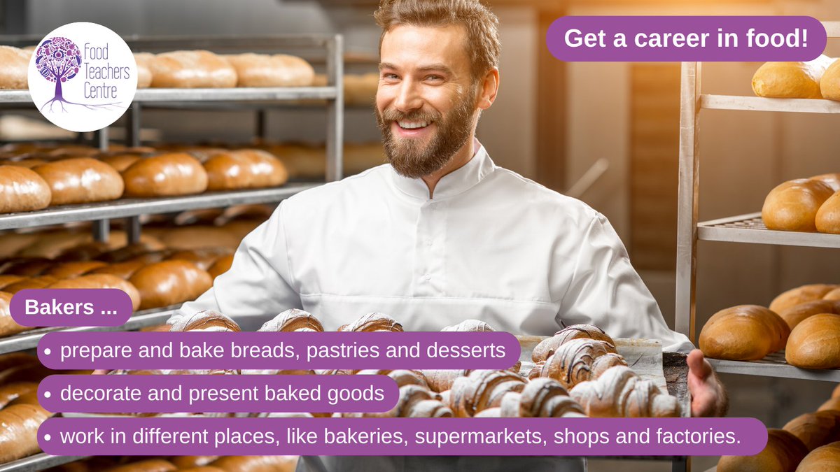 Thinking of a career in food during #NationalCareersWeek?

🍏Nutritionist? Help promote healthy eating &amp; work in diff places.
🧁Baker? Creating, baking &amp; making wonderful goods for the nation!

#NCW2025 <a href="/CareersWeek/">National Careers Week</a>
