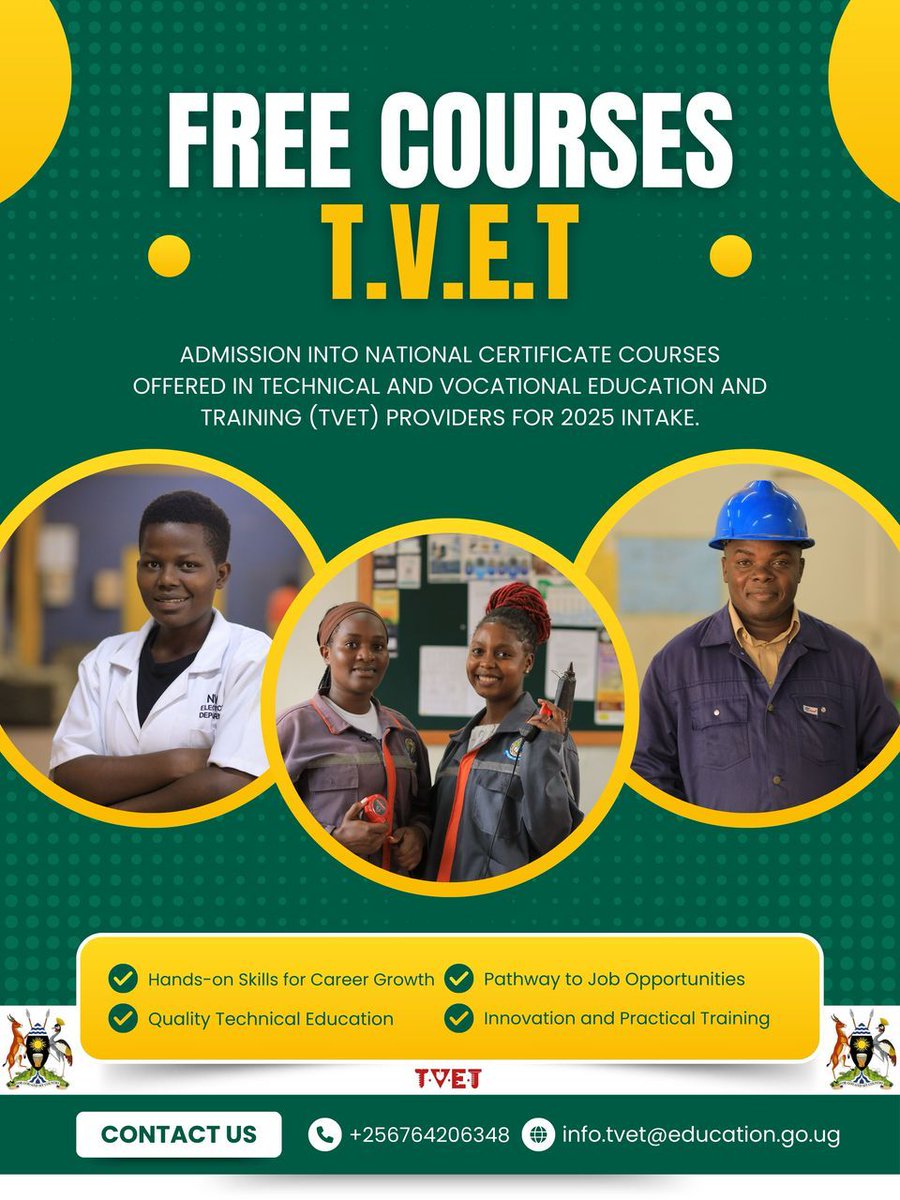 MariaWorrior's tweet image. The Ministry of Education is offering free Skills Development training at #TVET institutions nationwide. Open to all, including people living with disabilities. Do not miss this chance to gain valuable skills for a brighter future. 
#SkillsForAll