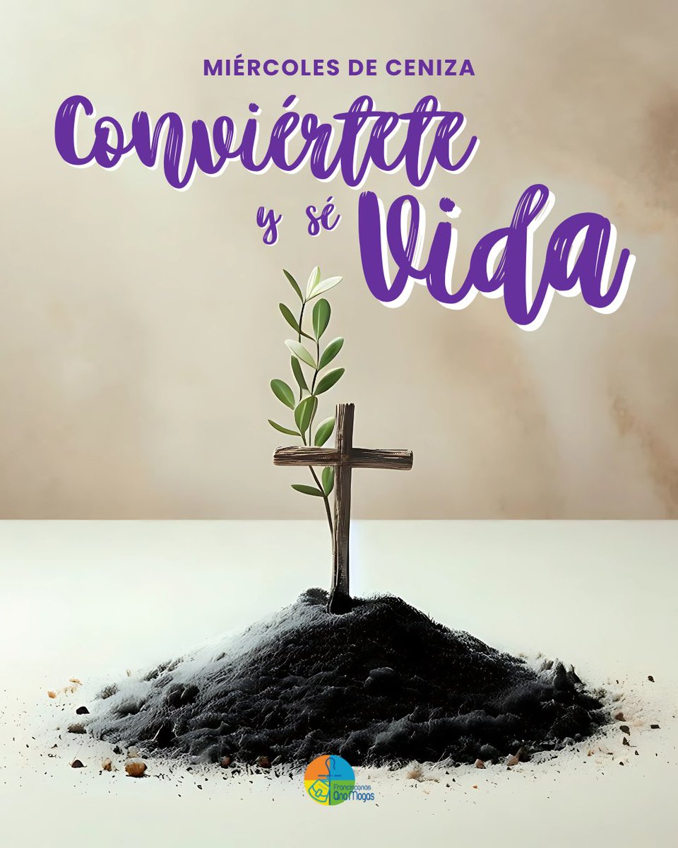 Hoy empieza la Cuaresma: 40 días para convertirnos y ser vida. 
Un tiempo para volver a Dios, mirar al otro con amor y ver lo mejor de nosotros mismos.
Que la ceniza nos recuerde que la verdadera transformación nace en el corazón. #MiércolesDeCeniza #ConviérteteYSéVida