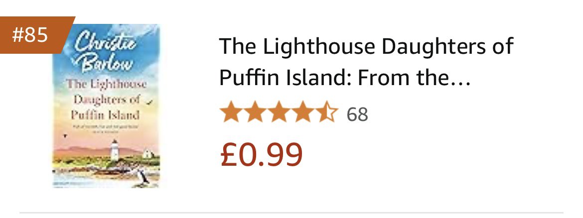 Lovely to see The Lighthouse Daughters of Puffin Island popping into the Top 100 on Kindle 📚🩷