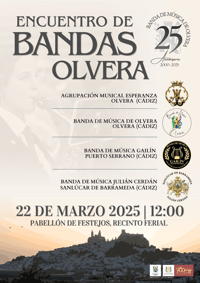 BM Olvera (@bandamolvera) on Twitter photo 25 aรฑos de mรบsica implican una mayรบscula #celebraciรณn ๐
Les esperamos en este #๐๐ง๐๐ฎ๐๐ง๐ญ๐ซ๐จ ๐๐ ๐๐๐ง๐๐๐ฌ junto a los compaรฑeros de:
โซ๏ธ <a href="/bandagailin/">Gailรญn de Puerto Serrano</a>
โซ๏ธ <a href="/BMjulianCerdan/">B.M. Juliรกn Cerdรกn</a>
โซ๏ธAM Esperanza Olvera
#๐๐ฅ๐ฏ๐๐ซ๐๐๐ฎ๐๐ง๐ #๐๐๐๐ง๐ข๐ฏ๐๐ซ๐ฌ๐๐ซ๐ข๐จ 25 aรฑos de mรบsica implican una mayรบscula #celebraciรณn ๐
Les esperamos en este #๐๐ง๐๐ฎ๐๐ง๐ญ๐ซ๐จ ๐๐ ๐๐๐ง๐๐๐ฌ junto a los compaรฑeros de:
โซ๏ธ <a href="/bandagailin/">Gailรญn de Puerto Serrano</a>
โซ๏ธ <a href="/BMjulianCerdan/">B.M. Juliรกn Cerdรกn</a>
โซ๏ธAM Esperanza Olvera
#๐๐ฅ๐ฏ๐๐ซ๐๐๐ฎ๐๐ง๐ #๐๐๐๐ง๐ข๐ฏ๐๐ซ๐ฌ๐๐ซ๐ข๐จ